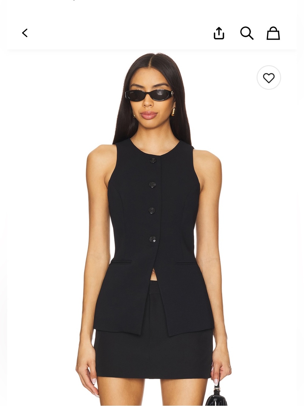 Good American "Lux" Black Sculpted Suiting Vest